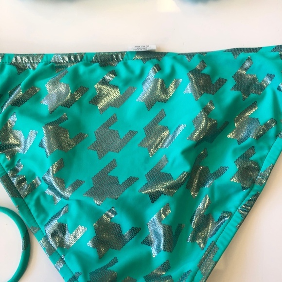 Bikini Lab Turquoise/Metallic Bikini Size Small - Picture 6 of 6